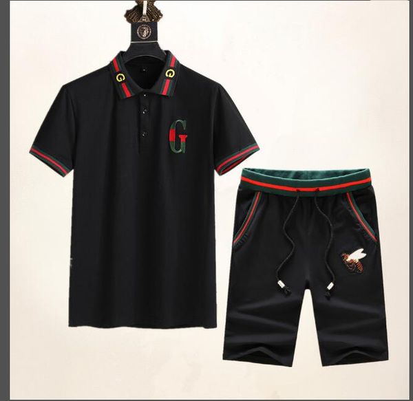 

2020 new mens brand tracksuits luxury suits short sleeve t shirt and shorts spring summer casual fashion designer sportswear sets, Gray