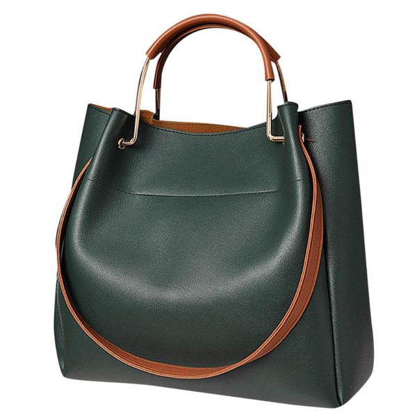 

ishowtienda women's european and american handbag simple solid messenger bag shoulder casual tote big bag large capacity bolso