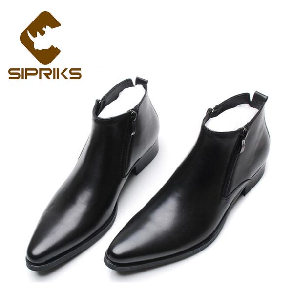 Großhandel Herren 37 Stiefeletten Schuhe Doppel Euro Leder 46 Elegante Zip Cut High Braune Schwarze Große Business Größe Stiefel Top klPuZwOiXT