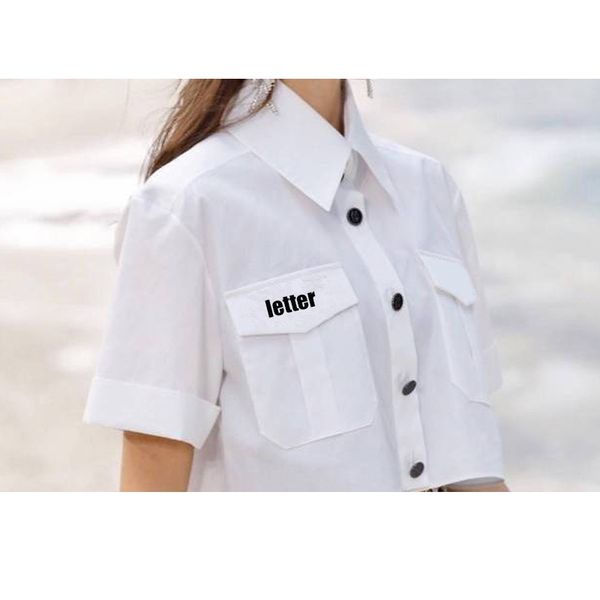 

Новое Прибытие Женщины Дизайнер Письмо Белая Рубашка Летняя Блузка С Коротким Ру