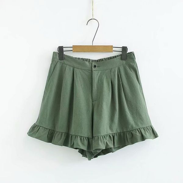 

2019 plus size women summer wear clothing fashion casual loose ruffles wide-legged shorts k6-1929, White;black