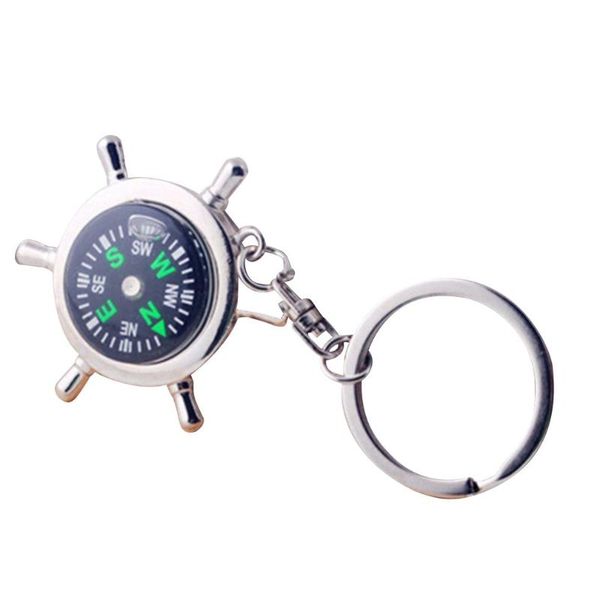 

zinc alloy key chain creative small gift steering wheel compass men's pendant key chain decor accessories