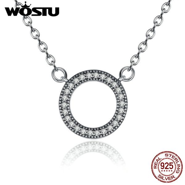 

2019 style 100% real 925 sterling silver lucky circle romantic pendant necklaces for women sterling-silver-jewelry crn010