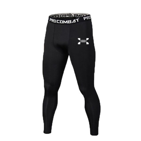 

2019 brand compression pants men quick drying running tights sport leggings gym fitness jogging pants elastic yoga clothing male, Black;blue