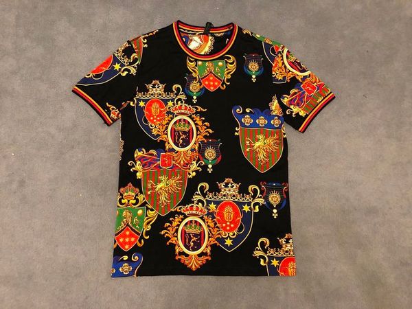 

2019 mens designer t shirts luxury box crown horse print clothes short sleeve women shirts men women tag label new, White;black