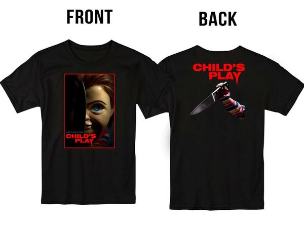 

новый ребенка играть в кино 2020 майка s-5xl мужчины спереди назад чаки перезагрузки ужас мужчины t рубашка печать хлопок короткий рукав t-р, White;black