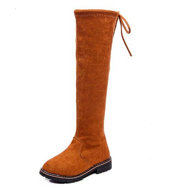 

girls thigh high fur boots kids suede platform winter long bow over knee high martin boot toddler brand baby black boot, Black;grey