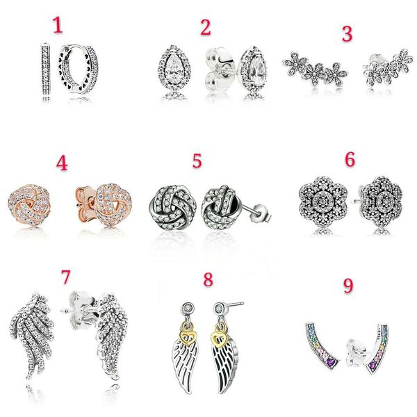 Mãe VENDA dia 925 Sterling Silver Dazzling Stud Brincos para Mulheres Meninas Jóias Acessórios casamento como um presente do Valentim