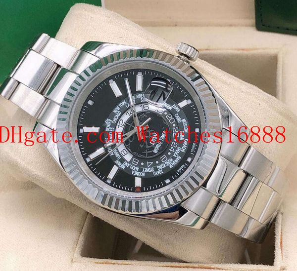

42mm sky dweller 326934 326938 asia 2813 movement automatic mechanical mens watch stainless steel black men's wristwatches, Slivery;brown