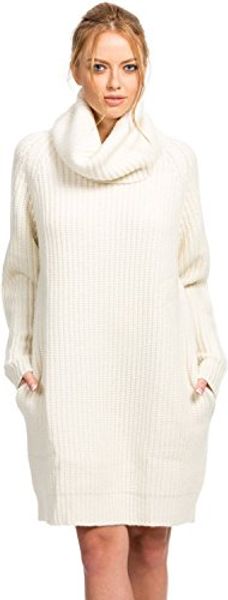 

citizen cashmere cowl neck sweater dress, Black;gray