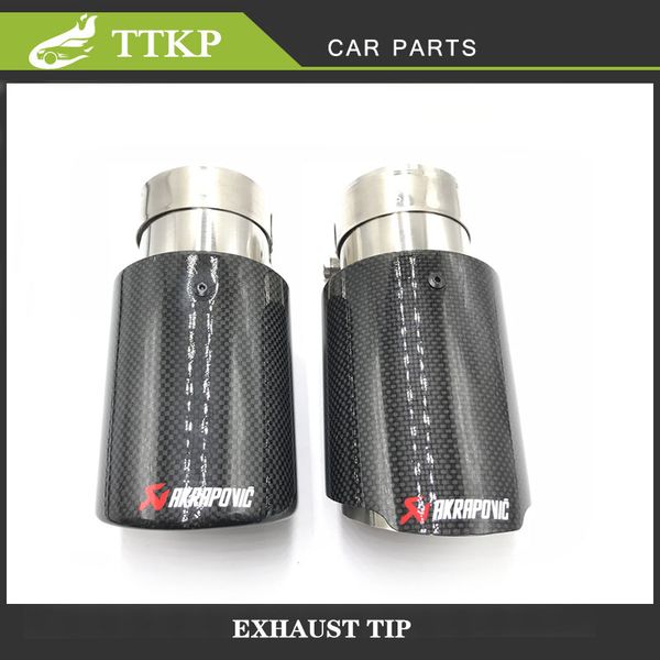 

часть из полированной нержавеющей стали углеродного волокна akrapovic наконечника выхлопной трубы на входе 73мм на выходе выхлопной трубы 89