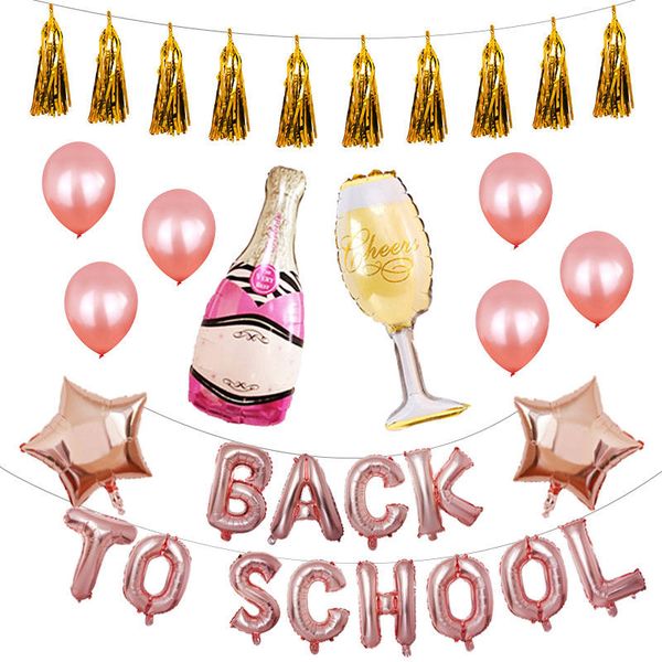 العودة إلى المدرسة بالونات الحزب بالاحتفال بالمدرسة الفصل الدراسي الجديد مجموعة الألومنيوم احباط بالون التموين اللعب 2020 من Fine333 31 74ر س موبايل Dhgate