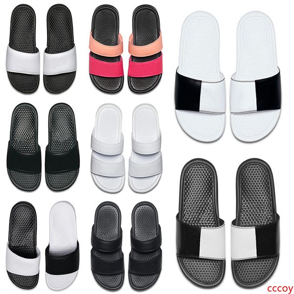 

fashion new men women designer slippers benassi black white red striped sandals causal non-slip summer slippers flip flops slipper