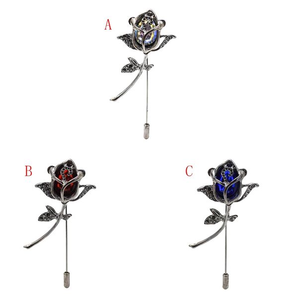 

3 color women silver metal flower brooch pins shirt dress clothes fashion accessories, Gray