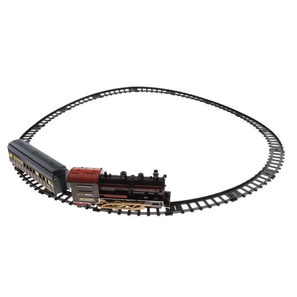 

electric steam train toy smoke track assembly with led light sound for children