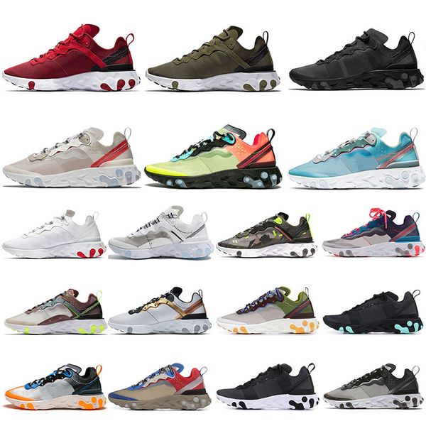 

react element 87 x undercover 55 mens running shoes tour yellow camo olive men women triple black white taped seams trainers sports sneakers