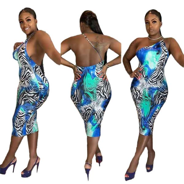 

красочный tie dye элегантный карандаш сарафан женщины одно плечо рукав повязки платье лето высокой талией спинки плюс размер платье n19.7-22, White;black