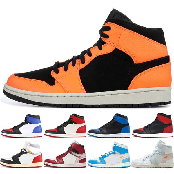 

og 1 3 mens basketball shoes chicago bred banned black toe royal blue unc fragment 1s men sports sneakers designer trainers size 40-47