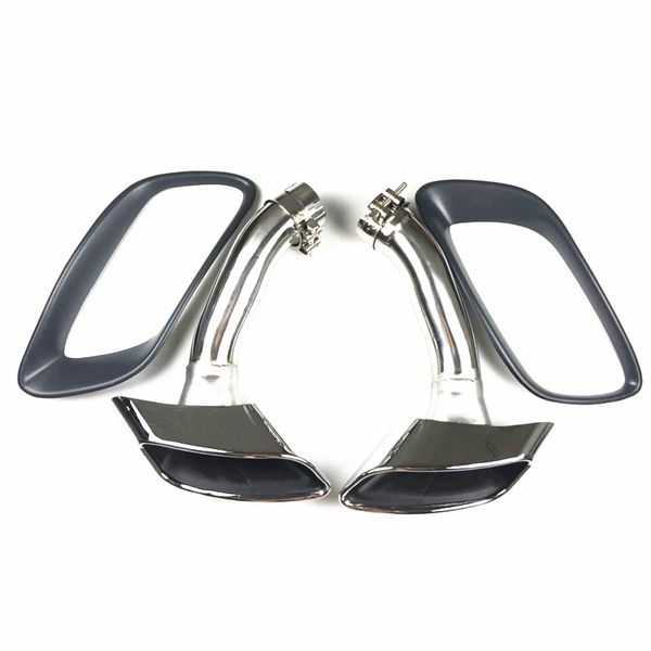 

chrome 304 stainless steel x6 exhaust muffler tips for x6 e71 30d 35d 40d 2008~2014y exhaust end tips
