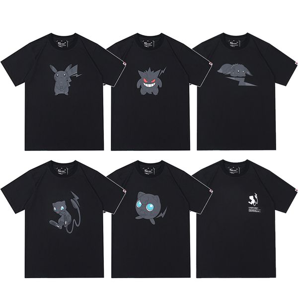 

New fragment de ign t hirt black white pikachu print hort leeve tee men women hip hop tee thunderbolt project t hirt nci0604