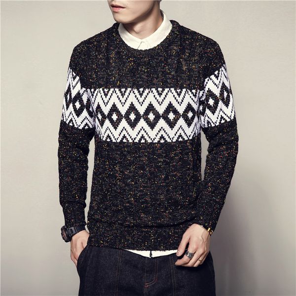 

sweater male fashion vintage new style mens sweaters and pullovers casual autumn sweater -5xl pullover knitted striped, White;black