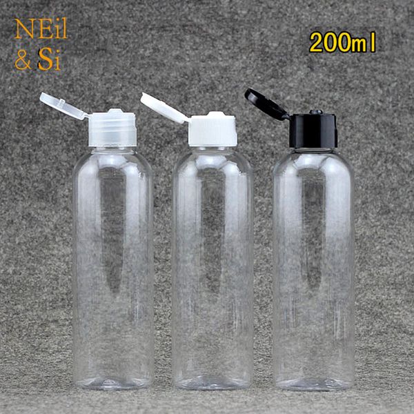 Spedizione gratuita Bottiglia di crema di plastica da 200 ml Tappo di vibrazione Confezione di lozione cosmetica riutilizzabile Bottiglie di shampoo gel doccia vuote