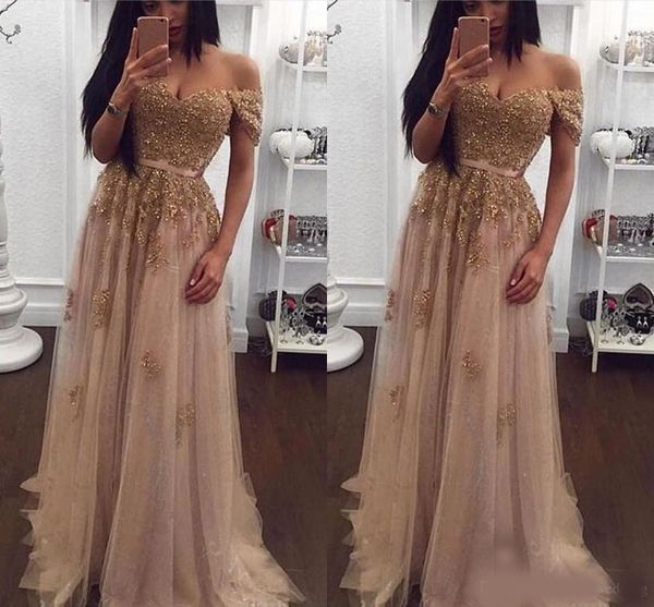 

sell champagne lace beaded arabic evening dresses sweetheart a-line tulle prom dresses vintage formal party gowns, Black;red