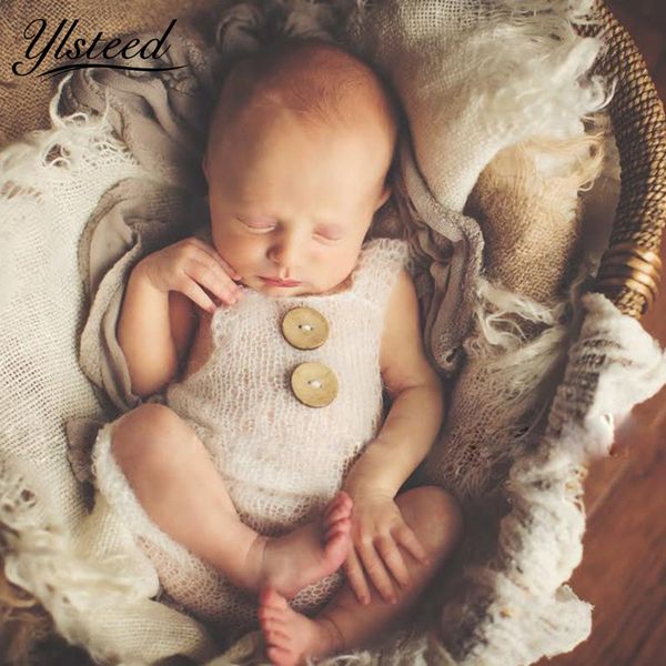 

newborn props soft mohair baby boy girls costume infant knitted buttons romper outfit baby props newborn pgraphy accessories, Yellow