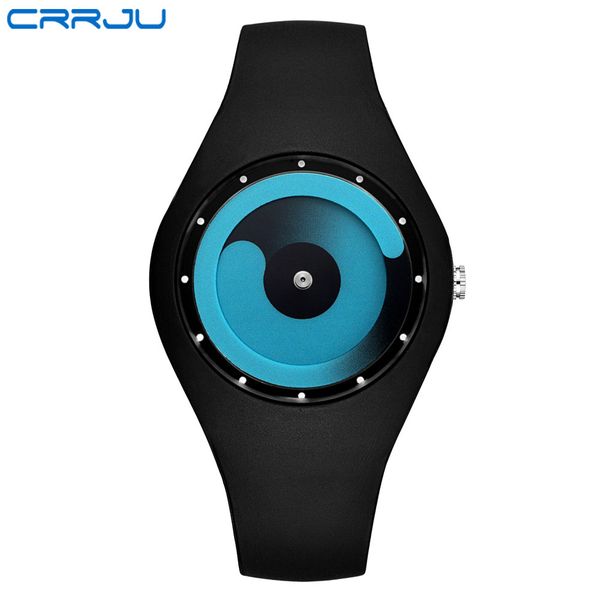 

crrju fashion watch simple casual sports clock classical silicone strap quartz watch for men and womenwatche, Slivery;brown