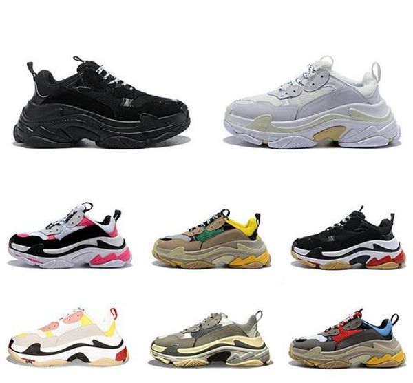 

triple-s designer paris 17fw triple s sneakers for men women black red white green casual dad shoes tennis increasing sneakers 36-45