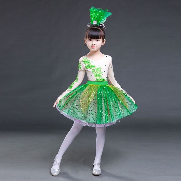 

children's day dance costumes girls stage performance clothing kindergarten national dancing uniform elegant carnival costume, Black;red