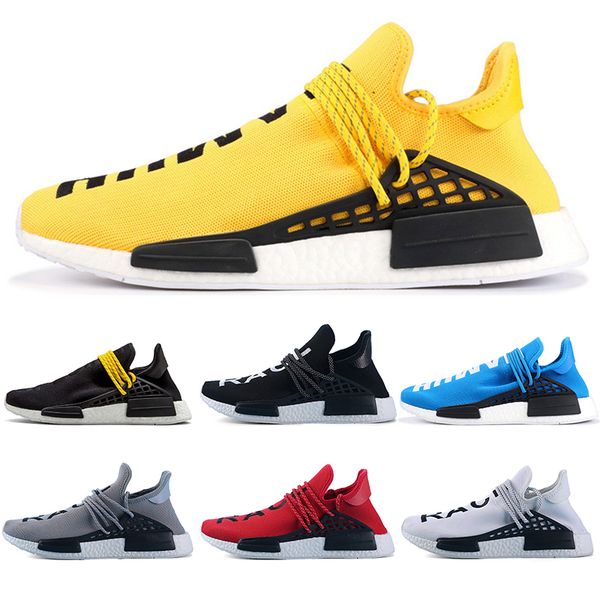 

human race trail running shoes men women pharrell williams hu runner yellow black white red green grey blue sport runner sneaker