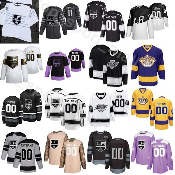 

2020 all star la king jersey los angeles ice hockey vintage 8 drew doughty 11 anze kopitar 32 jonathan quick 77 jeff carter, Black;red