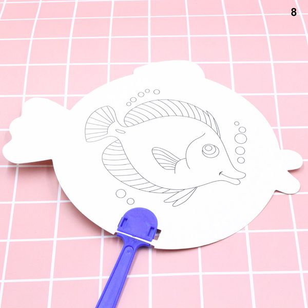 

5 pcs diy paper fan white doodle tool art painting durable for children kids htq99