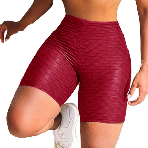 

yoga pants women's wrinkled high waist hip stretch running fitness yoga pants leggings sport fitness gym leggings #d1, White;red