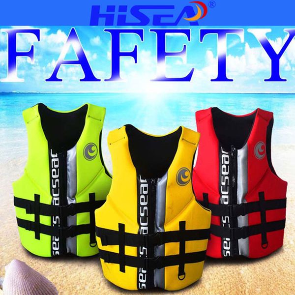 

xs-xxxl professional neoprene life jacket for kids polyester fishing swimming pool boating drifting floating surf vest w $