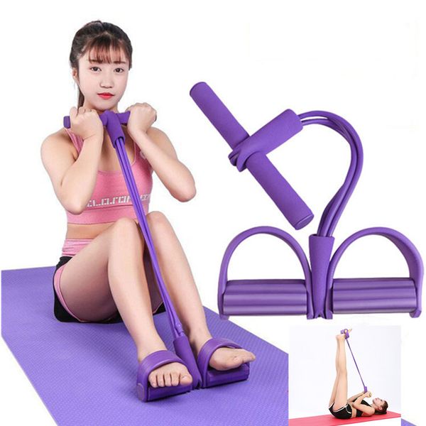 

fitness gum 4 tube resistance bands latex pedal exerciser sit-up pull rope expander elastic bands yoga equipment pilates workout