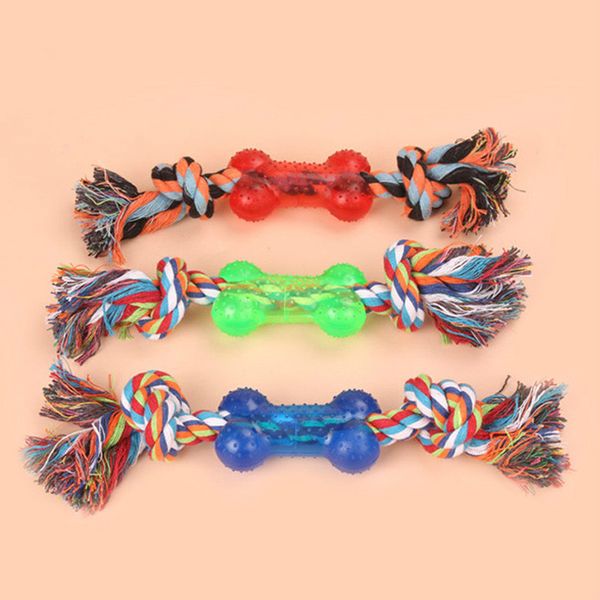 

rainbow bite-resistant pet cotton knot toys