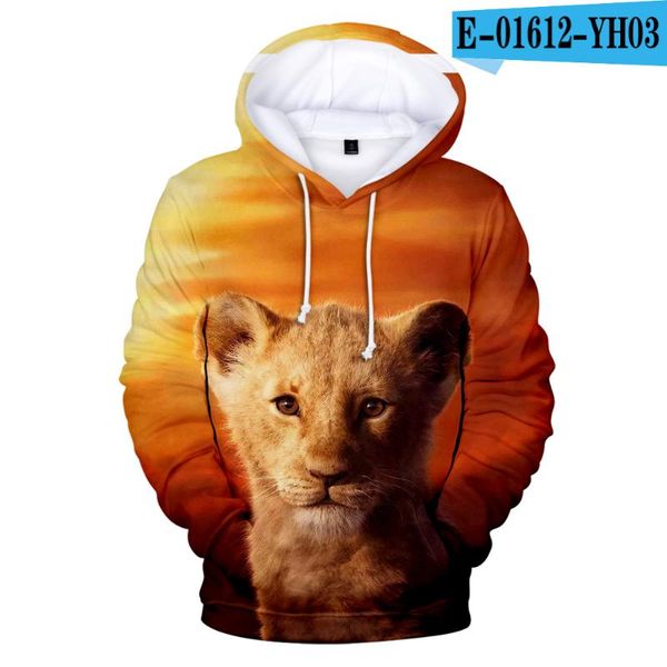 

lion king 3d hoodie men/women fashion casual streetwear pullover sweatshirt 3d print lion king men's hoodies clothes, Black