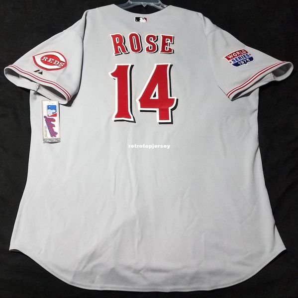 

majestic cincinnati #14 graypete rose on field jersey mens stitched wholesale big and tall size xs-6xl baseball jerseys, Black;blue