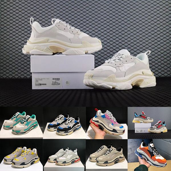 

paris 17fw fashion luxury designer women shoes dad shoes triple s 17fw sneakers for men women spring chaussures daddy running shoes 36-45