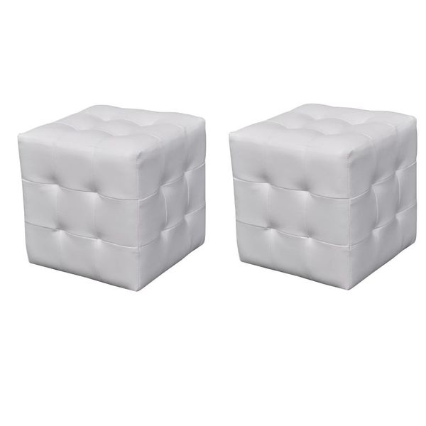 

bedside table stool set of 2 30x30x30 cm white bedroom furniture