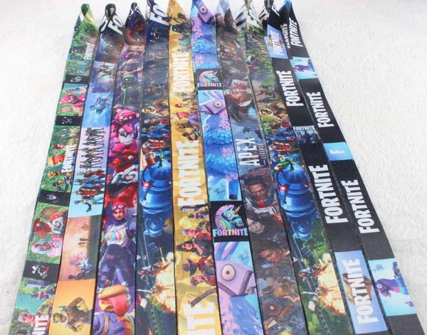 

New arrive fortnite phone lanyard neck trap with clip for keychain id card holder key chain for party gift 10 color