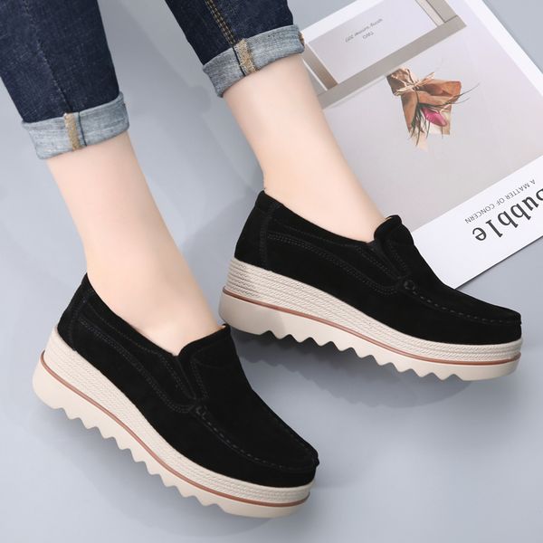 

fisherman shoe designer shoes women shoe genuine leather flat casual shoes velvet or no velvet slip-on straw style leather dress shoes, Black