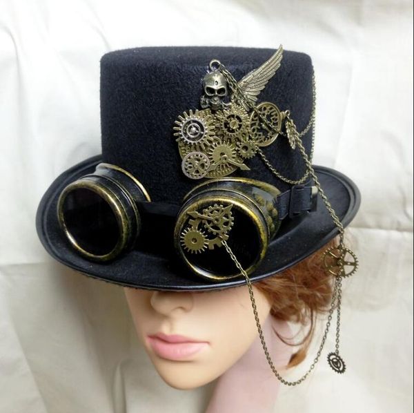 

gentleman hat vintage steampunk cap gear, Blue;gray