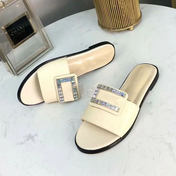 

with box slippers sandals slides slippers sandals designer shoes huaraches flip flops loafers scuffs for woman by shoe06 kq1307, Black