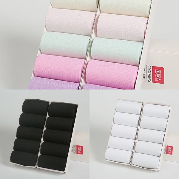 

2020 summer high-end solid color middle tube business women's students' leisure boat invisible boat socks invisible socks, Pink;yellow