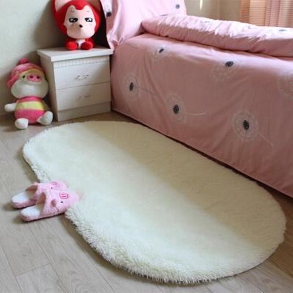 

2018 good quality bedroom oval carpet alfombras living room floor mats doormat slip-resistant faux fur area rug home supplies