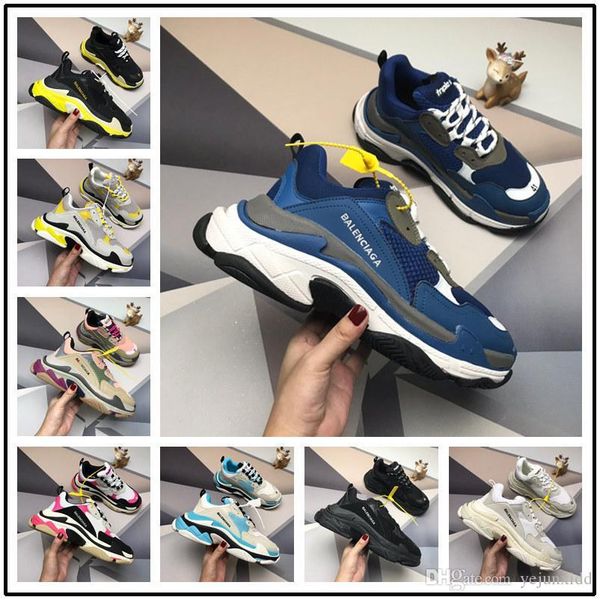 

new luxuries platform e 17fw men women triple s gym red blue triple black low old dad vintage casual shoes triple-s sneakers