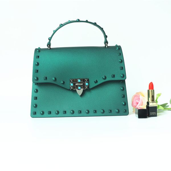 

2020 горячие прозрачные сумки синий камень женщины сумки дизайнер желе мешок заклепки сумка дамы имитация дизайнерские сумки тотализатор